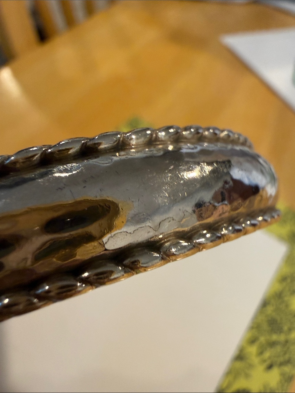 Brighton Silver-Tone Hammered Rope-Edge Bangle - Picture 6 of 6